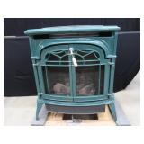 GREEN ENAMEL / CAST IRON FIRE PLACE