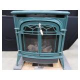 GREEN ENAMEL / CAST IRON FIRE PLACE