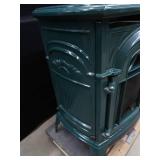 GREEN ENAMEL / CAST IRON FIRE PLACE