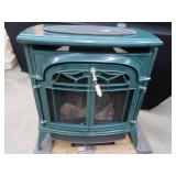 GREEN ENAMEL / CAST IRON FIRE PLACE