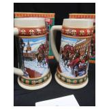 COLLECTIBLE BUDWEISER HOLIDAY STEINS.