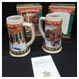 COLLECTIBLE BUDWEISER HOLIDAY STEINS.