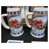 COLLECTIBLE BUDWEISER HOLIDAY STEINS.