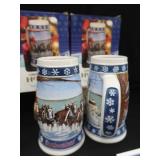 COLLECTIBLE BUDWEISER HOLIDAY STEINS.