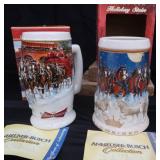 COLLECTIBLE BUDWEISER HOLIDAY STEINS.