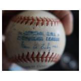 SIGNED GAME BALL, VINTAGE SPORTS PENNANTS AND MEMORABILIA