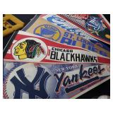SIGNED GAME BALL, VINTAGE SPORTS PENNANTS AND MEMORABILIA