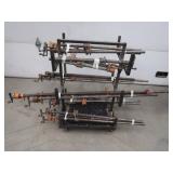 ROLLING RACK WITH 18 ASSORTED SIZED WOOD CLAMPS