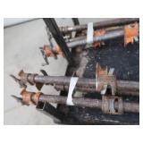 ROLLING RACK WITH 18 ASSORTED SIZED WOOD CLAMPS