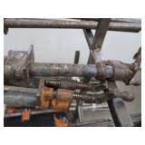 ROLLING RACK WITH 18 ASSORTED SIZED WOOD CLAMPS