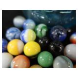 VINTAGE MARBLES / BLUE BALL IDEAL LIDDED JAR