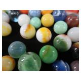 VINTAGE MARBLES / BLUE BALL IDEAL LIDDED JAR