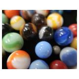 VINTAGE MARBLES / BLUE BALL IDEAL LIDDED JAR