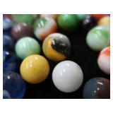 VINTAGE MARBLES / BLUE BALL IDEAL LIDDED JAR