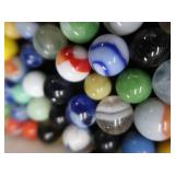 VINTAGE MARBLES / BLUE BALL IDEAL LIDDED JAR