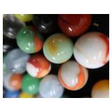 VINTAGE MARBLES / BLUE BALL IDEAL LIDDED JAR