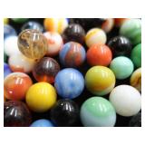 VINTAGE MARBLES / BLUE BALL IDEAL LIDDED JAR