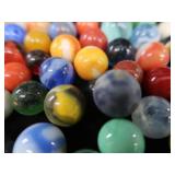 VINTAGE MARBLES / BLUE BALL IDEAL LIDDED JAR