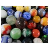 VINTAGE MARBLES / BLUE BALL IDEAL LIDDED JAR