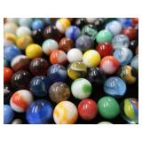 VINTAGE MARBLES / BLUE BALL IDEAL LIDDED JAR