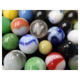 VINTAGE MARBLES / BLUE BALL IDEAL LIDDED JAR