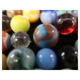 VINTAGE MARBLES / BLUE BALL IDEAL LIDDED JAR