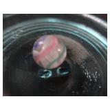 VINTAGE MARBLES / BLUE BALL IDEAL LIDDED JAR