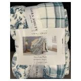 Laura Ashley Coco Luxe Plush Reversible Throw 60x70 Inches