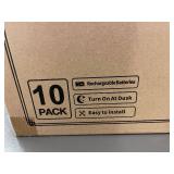 10-Pack Solar Pathway Lights with Rechargeable Batteries