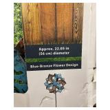 Belavi Kinetic Wind Spinner Blue-Bronze Flower Design 22 Inch