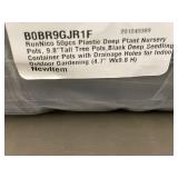 Lot of 50 Deep Plastic Tree Pots 9.8 Inch Tall with Drainage Holes