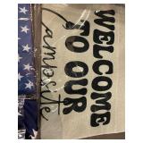 Patriotic Flag Display Set with Welcome to Our Campsite Banner