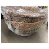 Plastic Planter Bowl and Set of 2 Hanging Wire Baskets with Coconut Liners