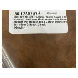 Plastic Planter Bowl and Set of 2 Hanging Wire Baskets with Coconut Liners