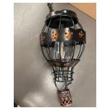 Pair of Metal Flower Hot Air Balloon Solar Outdoor Lanterns