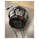 Pair of Metal Flower Hot Air Balloon Solar Outdoor Lanterns