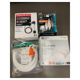 Lot of Home Improvement Items - LED Ceiling Lights, Float Switch, Bulbs, Ice Maker Supply Line