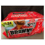 Brawny Tear-A-Square 3-Ply Paper Towels 12 Double Rolls (Equals 24 Regular Rolls)