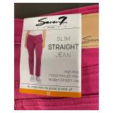 Seven7 Slim Straight Jean High Rise Pink Size 12