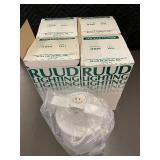 Lot of 4 Ruud Lighting Flat Back Cylinder Fixtures TFB4R WH White