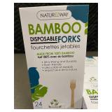 Lot of 5 Naturezway Bamboo Disposable Forks 24ct Packs