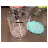 Set of 4 Plastic Containers with Colorful Silicone Lids for NInja Creamy