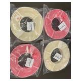 Set of 4 Silicone Snack Bowls for 30 oz Cups, Pink and White