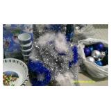 Christmas Blue/White Snowman Tote