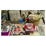 Tote full of crafting supplies.