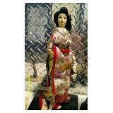Geisha Statues & Music Box Circa 1960s Japan