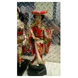 Geisha Statues & Music Box Circa 1960s Japan