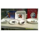 Vintage Fruit Serving Ware & Books