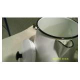 Enameled/ Porcelain Coated Pail, Coffee Pot and Steel Pail