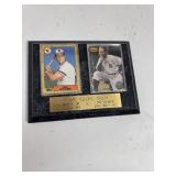 The IRON MEN Plaque: Cal Ripkin Jr., and Lou Gehrig. 2 Mounted Cards